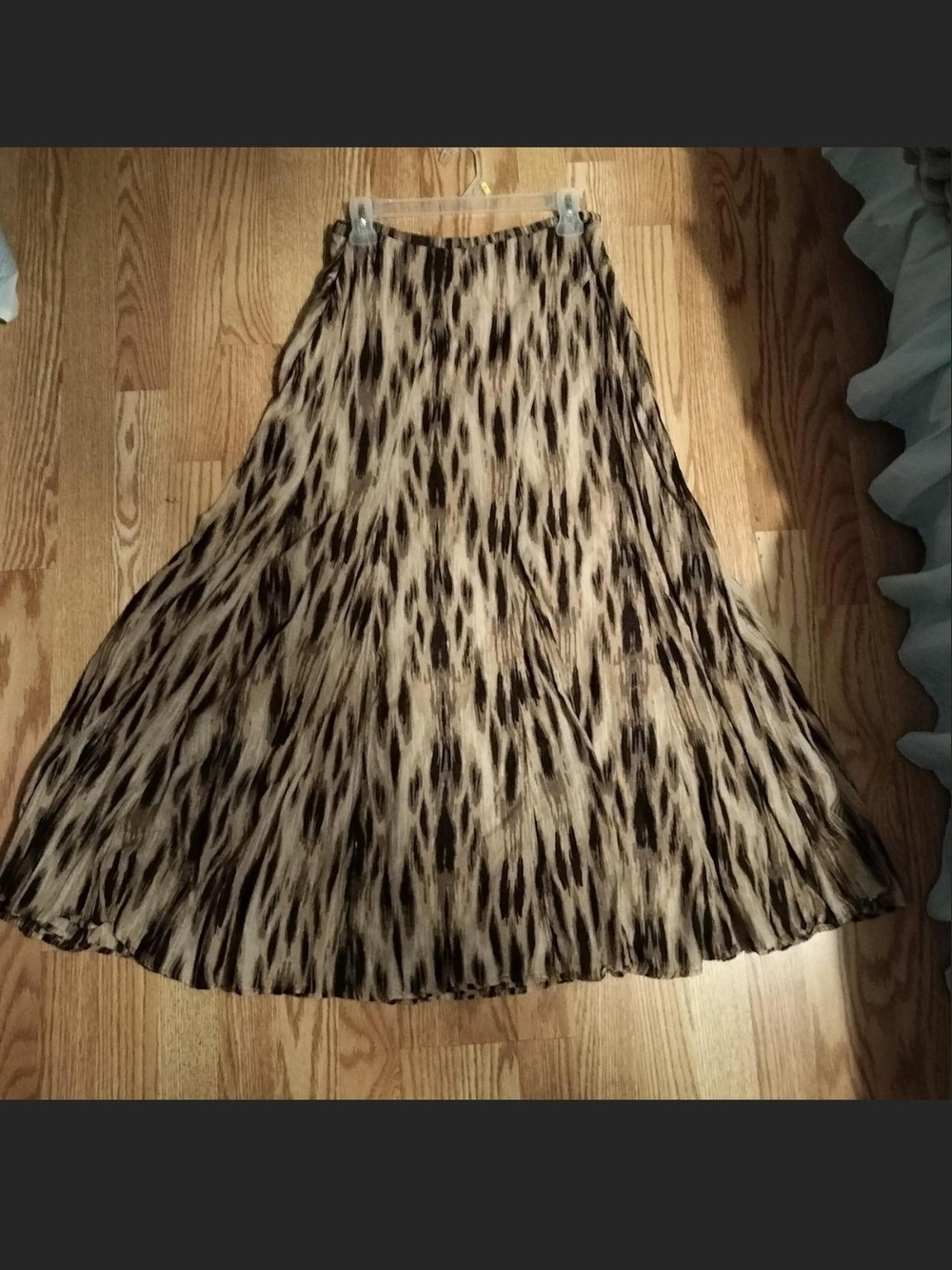 Chico's A-Line Animal-Print Maxi Skirt in Beige and Black